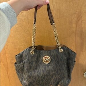 Michael Kors Shoulder Bag with Gold Accents